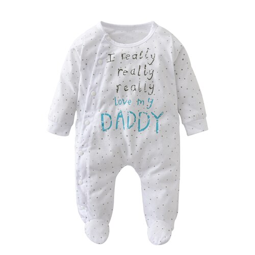 2020 Autumn Sale Newborn Cotton baby Boys Girls Rompers I Love My Mom and Dad Letter Infant Jumpsuit Newborn Toddler Clothes