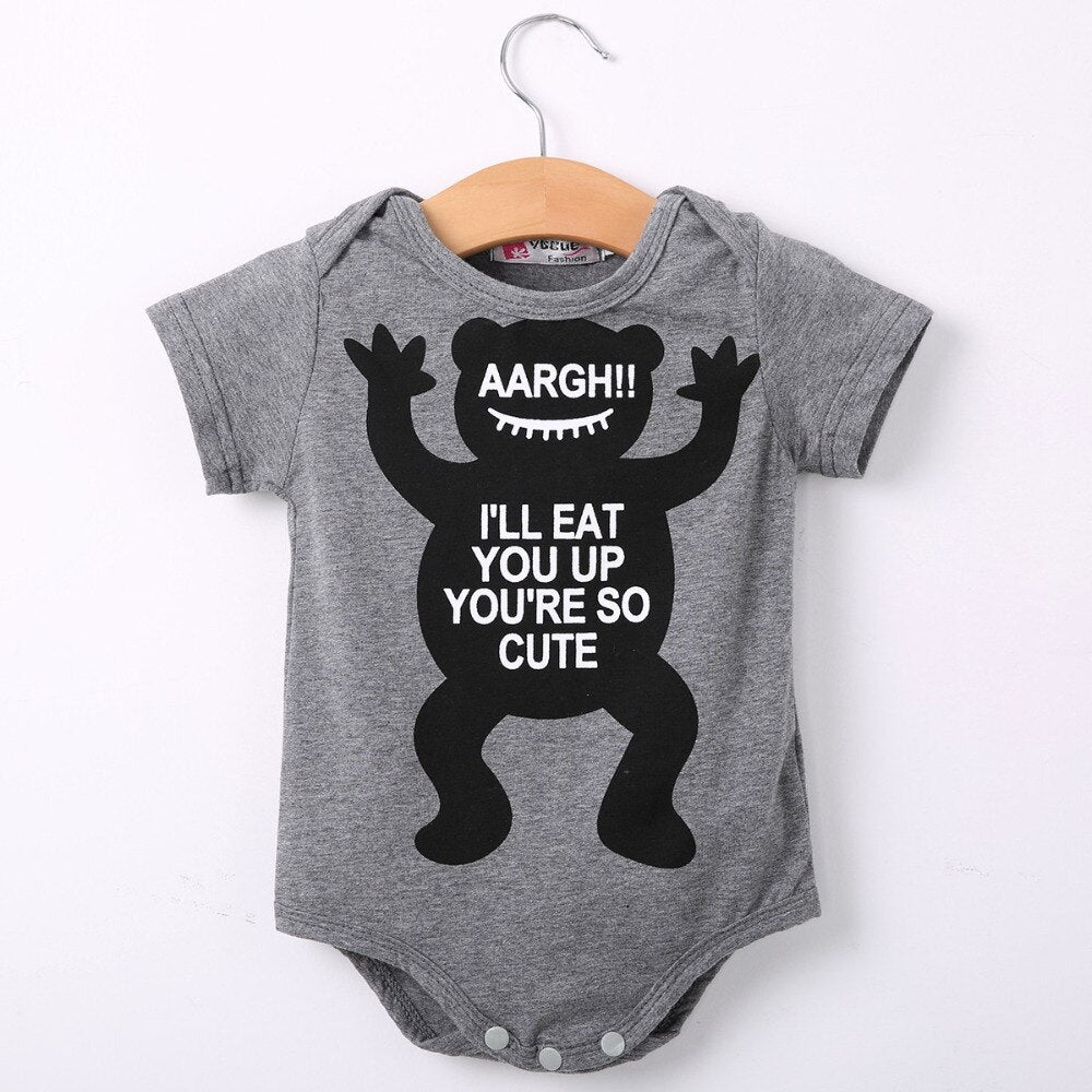 2020 Hot selling summer cotton baby rompers short-sleeved little monsters baby boy girl clothes newborn s infant clothing