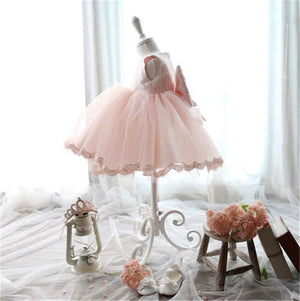 2020 Infant Baby Girls Flower Dresses Christening Gowns Newborn Babies Baptism Clothes Princess tutu Birthday White Bow Dress