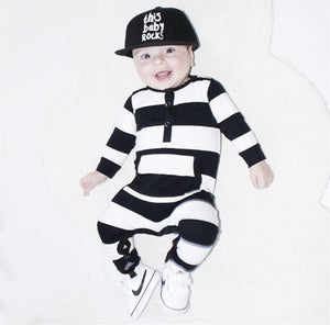 2020 New Fashion Cute Striped Baby Boys Girls Rompers One Piece Long Sleeve Jumpsuits Cotton Newborn Clothes Infant Costume