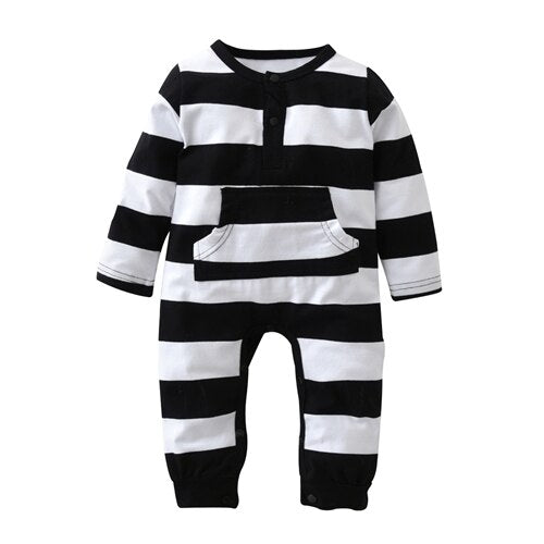 2020 New Fashion Cute Striped Baby Boys Girls Rompers One Piece Long Sleeve Jumpsuits Cotton Newborn Clothes Infant Costume