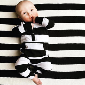 2020 New Fashion Cute Striped Baby Boys Girls Rompers One Piece Long Sleeve Jumpsuits Cotton Newborn Clothes Infant Costume