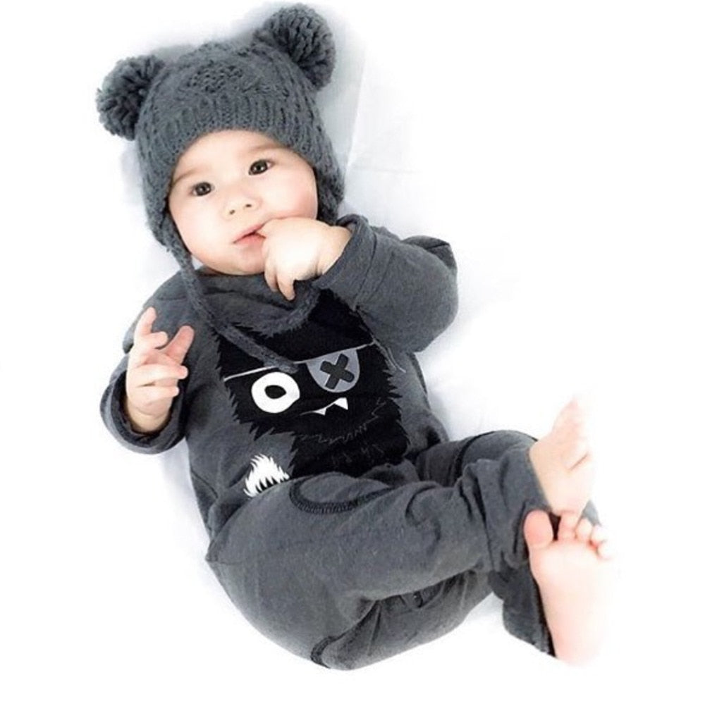 2020 New Newborn Clothes Little Monsters Baby Boy Girl Romper Long Sleeve One Piece Suit Baby Clothing Jumpsuit Infant Outfits