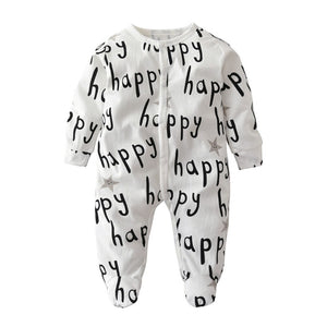 2020 New style Infant Clothes Baby Rompers Long sleeve Fashion Letter Happy Print Jumpsuit Newborn Toddler Baby Boy Girl Clothes