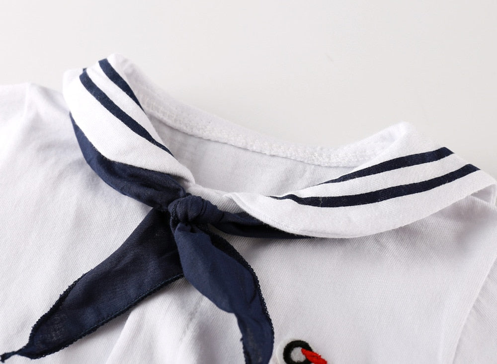 2020 Summer style Newborn Toddler Short sleeve White Navy Sailor uniforms Baby Romper Baby Boy Girl Clothes Infant Outfits