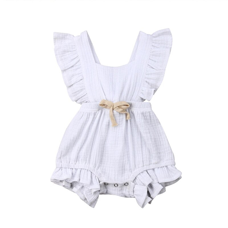 7 Color Cute Baby Girls Ruffle Solid Color Romper Jumpsuit Outfits Sunsuit for Newborn Clothes Infant Toddler Clothing