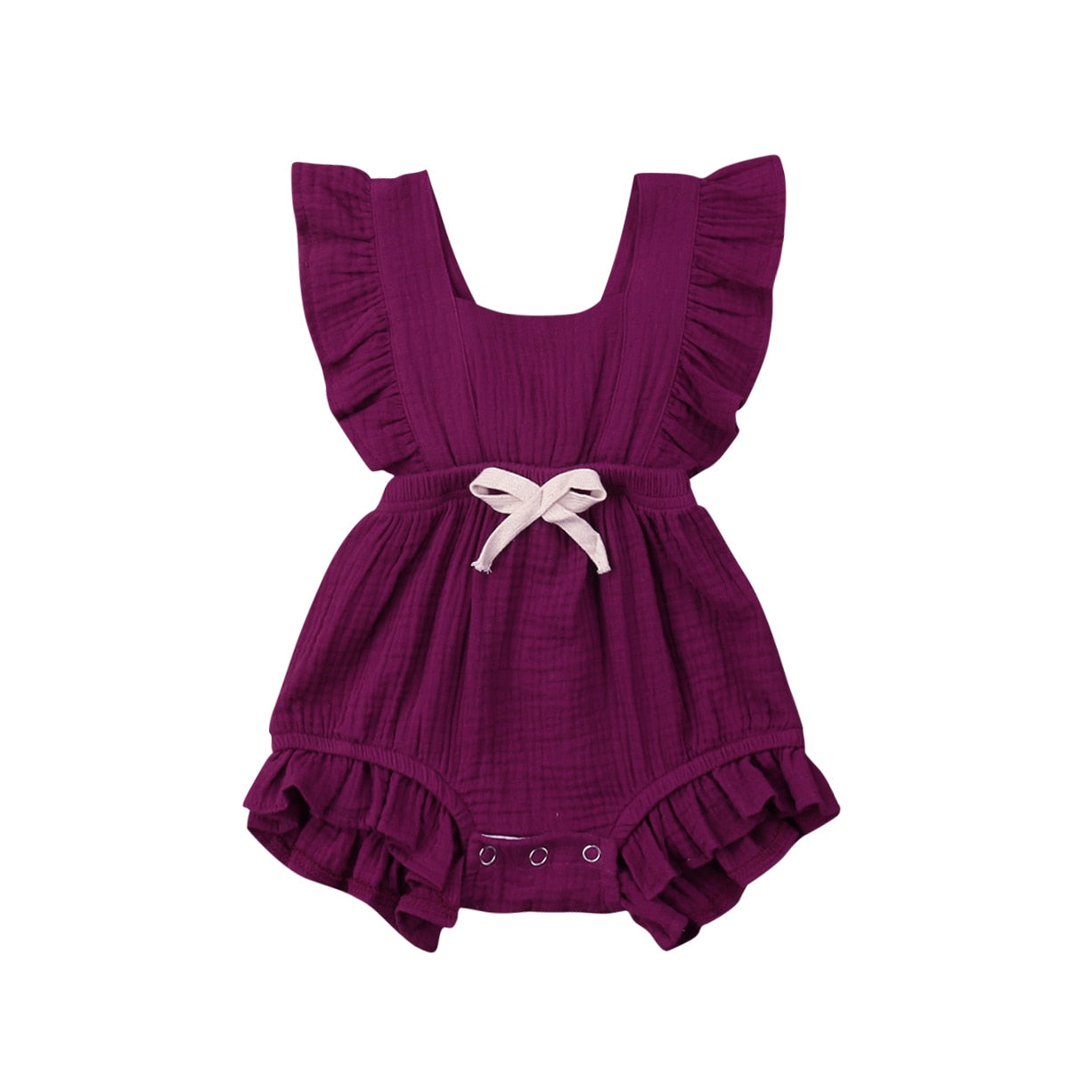 7 Color Cute Baby Girls Ruffle Solid Color Romper Jumpsuit Outfits Sunsuit for Newborn Clothes Infant Toddler Clothing
