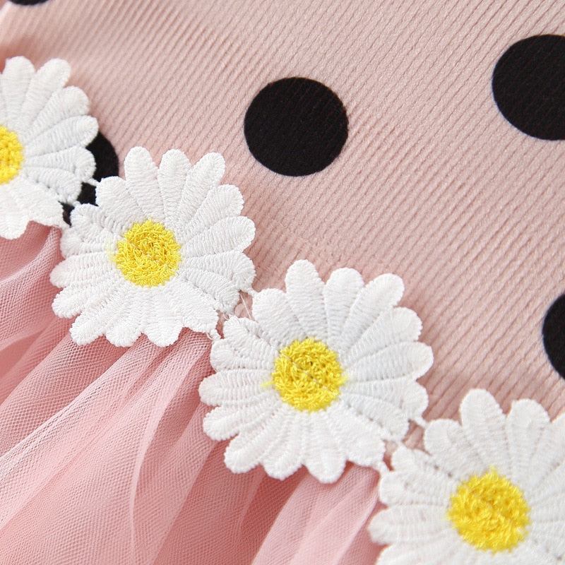 Autumn Baby Dress Long Sleeve Infant Dress Toddler Girls Princess Dresses Polka Dot Daisy Fashion Baby Girls Clothing