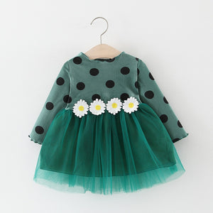 Autumn Baby Dress Long Sleeve Infant Dress Toddler Girls Princess Dresses Polka Dot Daisy Fashion Baby Girls Clothing