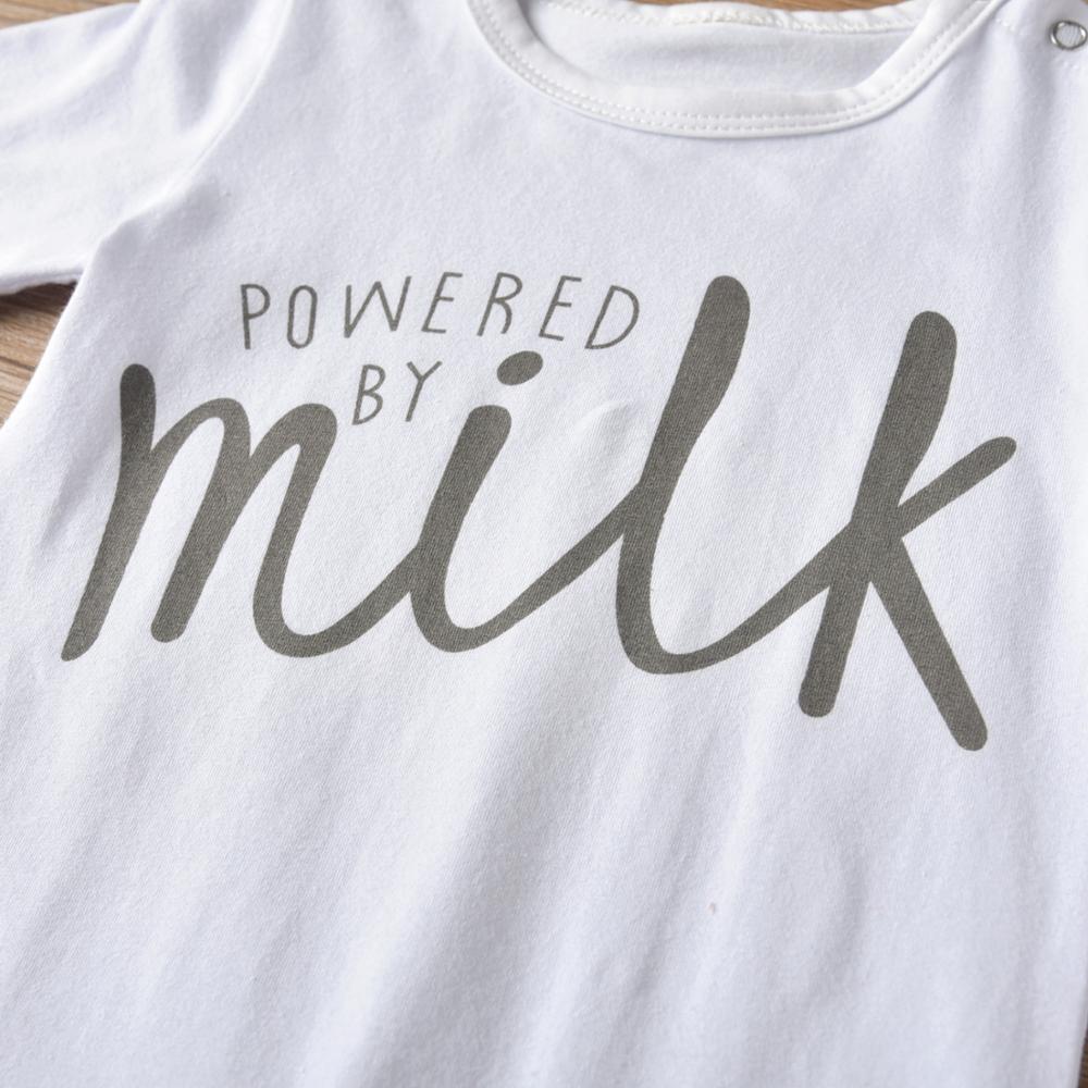 Baby Boys Girls Letter Milk Romper Cotton Long Sleeve Jumpsuit Newborn Baby Clothes Infant Clothing Pajamas