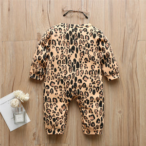 Baby Boys Girls Romper Newborn Baby Clothes Cotton Long Sleeve Fashion Leopard Print Jumpsuit Infant Toddler Outfits