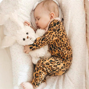 Baby Boys Girls Romper Newborn Baby Clothes Cotton Long Sleeve Fashion Leopard Print Jumpsuit Infant Toddler Outfits