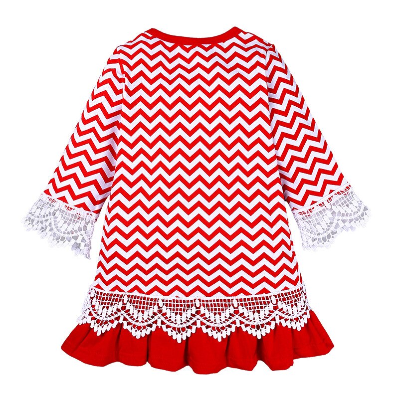 Christmas Costume Dress for Girl  Fashion Bow Kids Clothes Santa Embroidered Dress Winter Long Sleeve Girls Costume Clothes