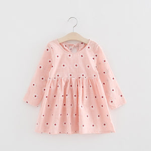 Cotton Girl Dress Long Sleeve Children Dress Polka Dot Kids Dresses for Girls Fashion Girls Clothing