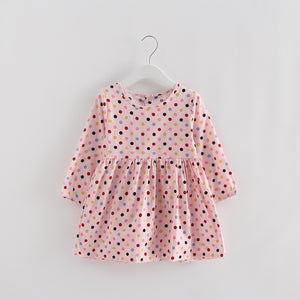 Cotton Girl Dress Long Sleeve Children Dress Polka Dot Kids Dresses for Girls Fashion Girls Clothing