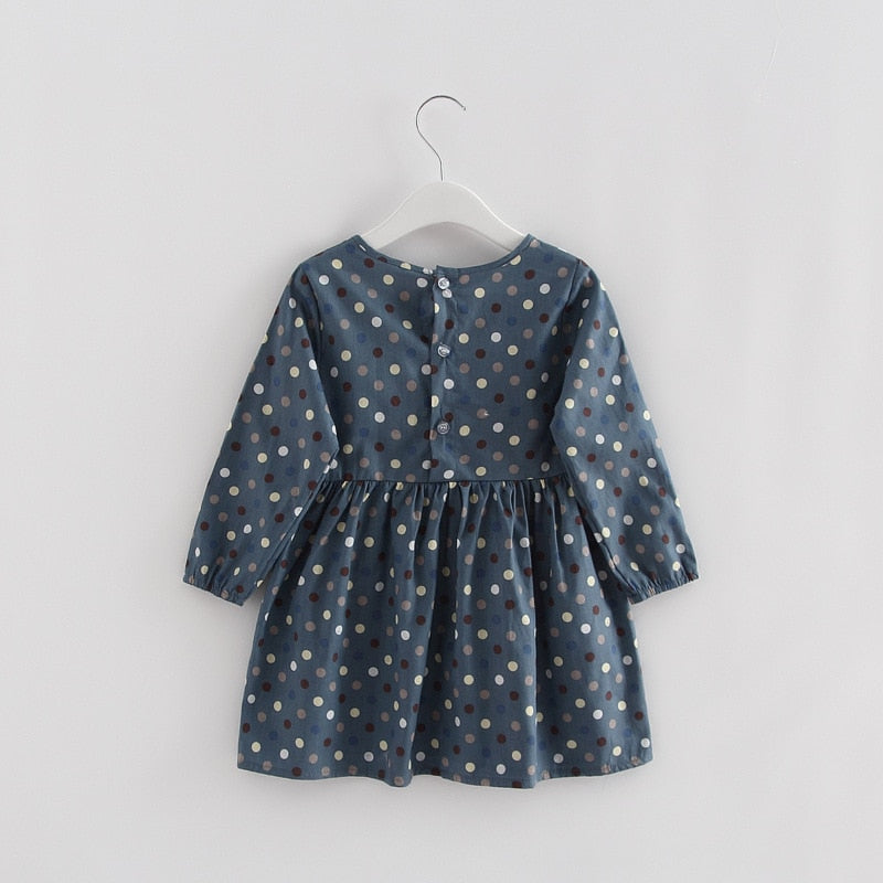 Cotton Girl Dress Long Sleeve Children Dress Polka Dot Kids Dresses for Girls Fashion Girls Clothing