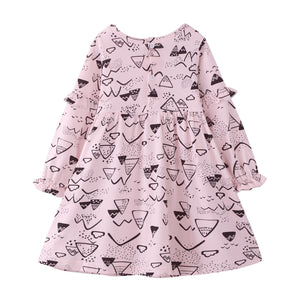 Cute Baby Girl Dress Cotton Children Kid Baby Girls Dresses Long Sleeve Baby Autumn Clothing for School Casual Wear Clothes Girl