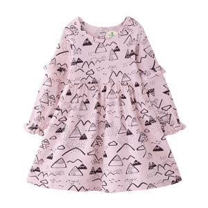 Cute Baby Girl Dress Cotton Children Kid Baby Girls Dresses Long Sleeve Baby Autumn Clothing for School Casual Wear Clothes Girl