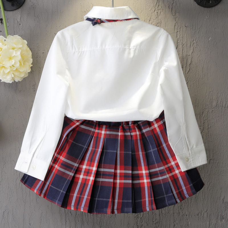 Fashion Kids Girl Dresses Bowknot Skirt T-shirt Dress Children Clothes Girl Princess Dresses for Baby Cute Girls Clothing Sets