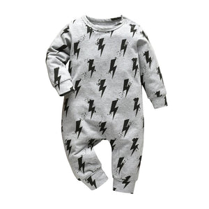 Infant Clothing Baby Boy Girl Rompers Fashion Lightning Print Cotton Long Sleeve Jumpsuit Newborn Toddler Baby Clothes Outfits