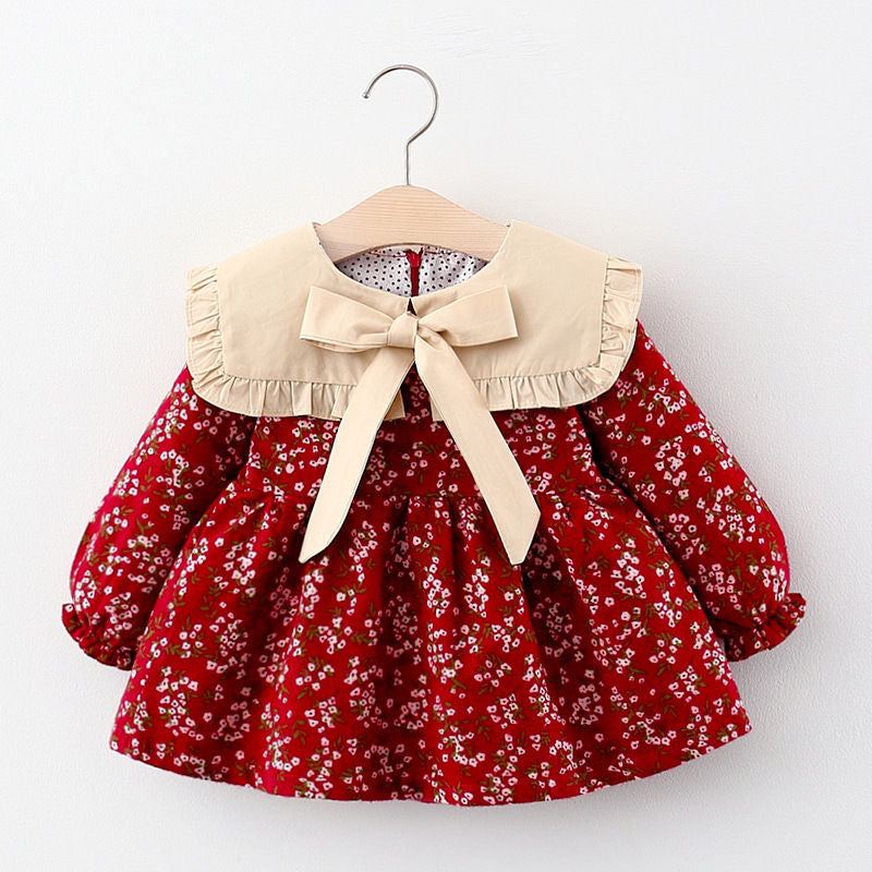 Kids Dresses for Girls Cute Baby Girls Dress Clothes Long Sleeve Baby Coat Dresses for Infant  Birthday Clothing Toddler Wear