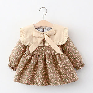 Kids Dresses for Girls Cute Baby Girls Dress Clothes Long Sleeve Baby Coat Dresses for Infant  Birthday Clothing Toddler Wear