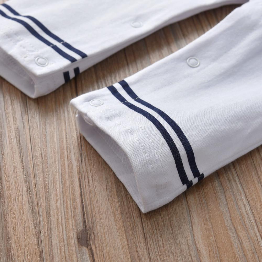 Newborn Baby Boy Girl Romper White Navy Sailor Uniforms Unisex Long Sleeve Jumpsuit Infant Clothing Autumn Toddler Clothess