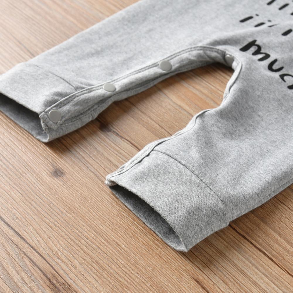 Newborn Baby Boy Romper Clothes Solid Color Long Sleeve Letter I Love You This much Jumpsuit and Hat Infant 2pcs Clothing Outfit