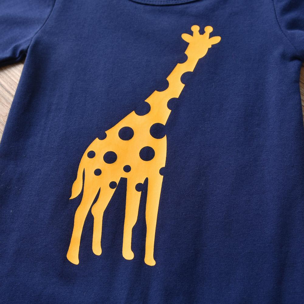 Newborn Baby Boys Girls Romper Pajamas Cotton Long Sleeve Giraffe Print Jumpsuit Infant Clothing Autumn Toddler Clothes Outfits