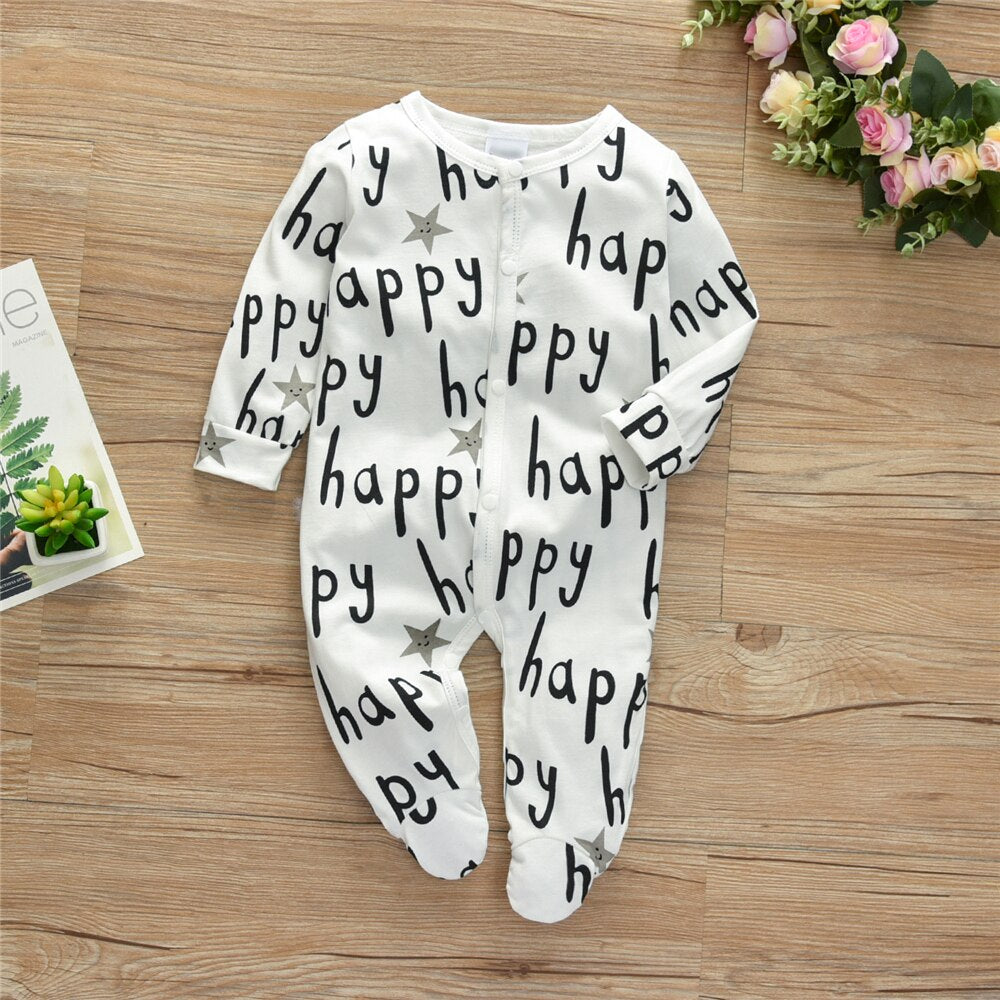 Newborn Clothes Baby Boy Girl Romper Cotton Cute Letter I Really Love My Daddy/Mummy Long Sleeve Jumpsuit Infant Clothing Pajama