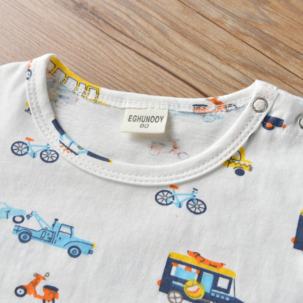 Newborn Clothes Baby Boys Rompers Pajamas Cartoon Car Print Long Sleeve Jumpsuit Autumn Infant Toddler Cllothing