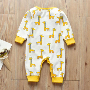 Newborn Clothes Infant Cotton Baby Boys Girls Romper Cute Fawn Print Long Sleeve jumpsuit Toddler Baby Clothing Outfits