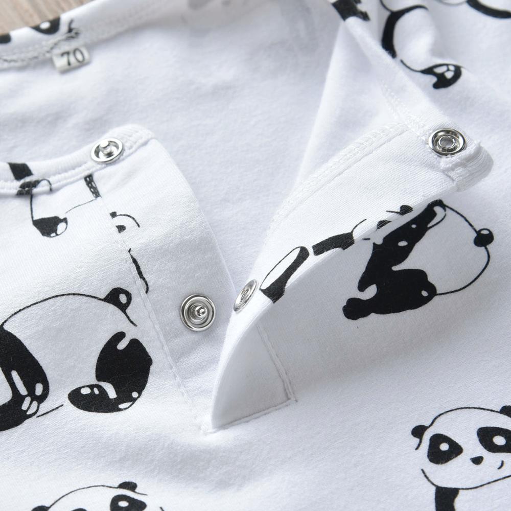 Newborn Infant Baby Boys Rompers Casual Long Sleeve Cartoon Panda Print Jumpsuit Autumn Baby Clothes Pajamas