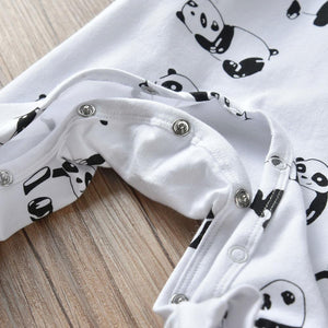 Newborn Infant Baby Boys Rompers Casual Long Sleeve Cartoon Panda Print Jumpsuit Autumn Baby Clothes Pajamas