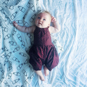 Summer Baby Girl Romper Deep Red Round Dots Harnesses and Headband Newborn Baby Girl Clothes Infant Toddler Clothing Outfits