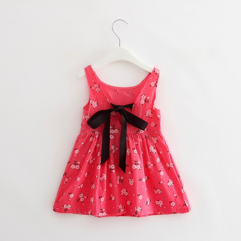 Summer Girl Dress Children Cotton Sleeveless Dresses Cherry Print Kids Dress for Girls Fashion Girls Clothing