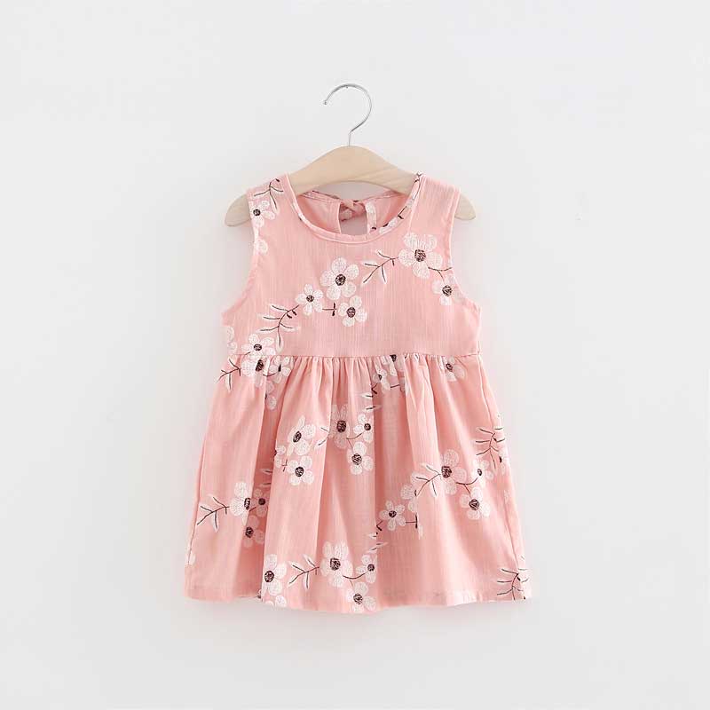 Summer Girl Dress Children Cotton Sleeveless Dresses Cherry Print Kids Dress for Girls Fashion Girls Clothing