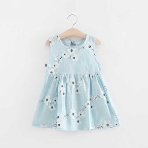 Summer Girl Dress Children Cotton Sleeveless Dresses Cherry Print Kids Dress for Girls Fashion Girls Clothing