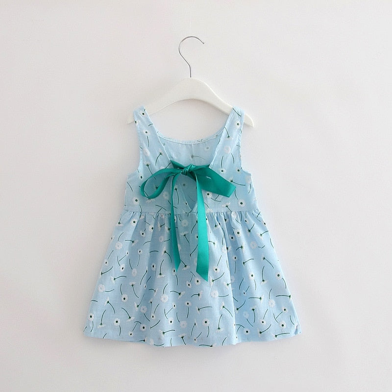 Summer Girl Dress Children Cotton Sleeveless Dresses Cherry Print Kids Dress for Girls Fashion Girls Clothing