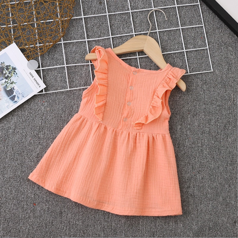 Summer Girl Dress Ruffles Children Dress Candy Color Kids Dresses for Girls Fashion Girls Clothing