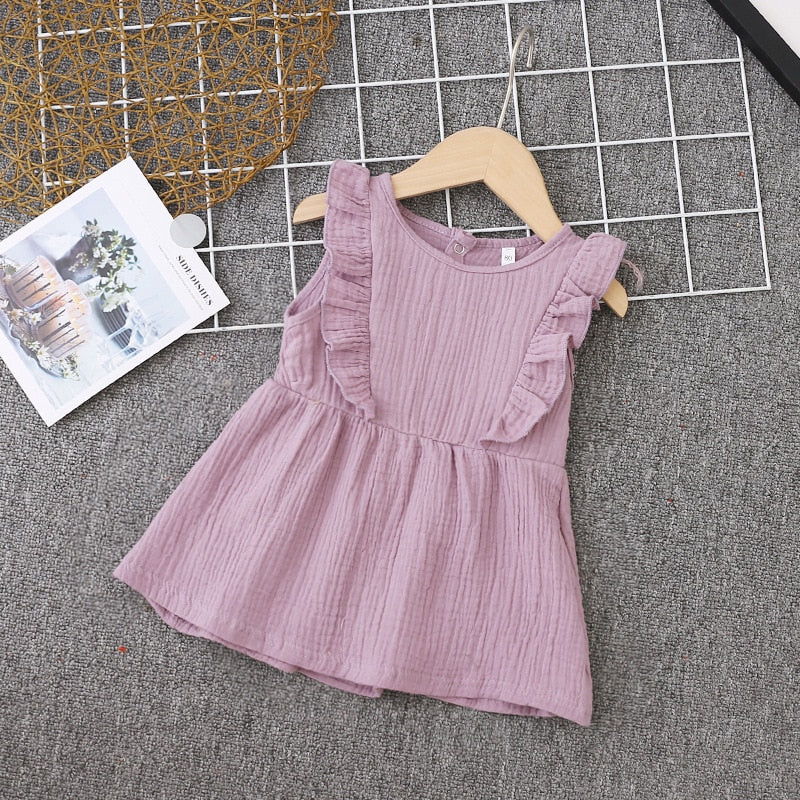 Summer Girl Dress Ruffles Children Dress Candy Color Kids Dresses for Girls Fashion Girls Clothing