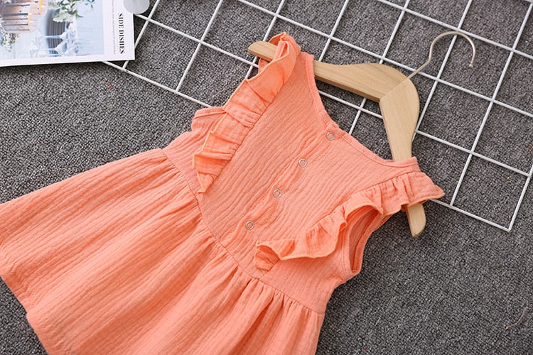 Summer Girl Dress Ruffles Children Dress Candy Color Kids Dresses for Girls Fashion Girls Clothing