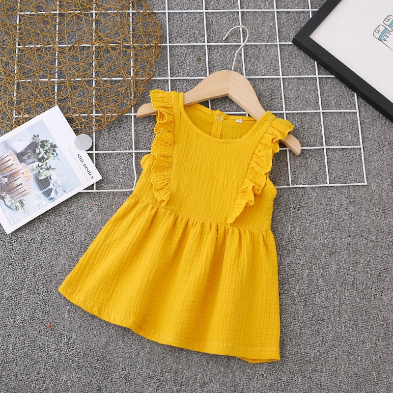 Summer Girl Dress Ruffles Children Dress Candy Color Kids Dresses for Girls Fashion Girls Clothing